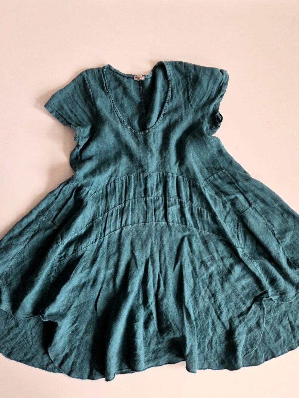Marisa & Marie 100% Linen Italy Dress Tunic Oversized Lagenlook High Low Hem